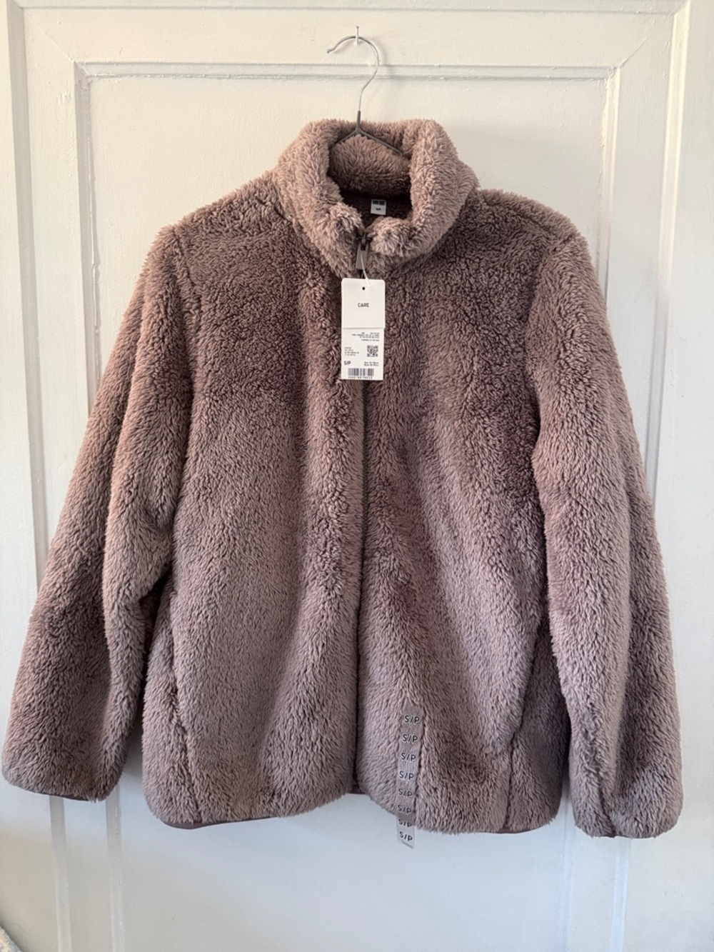 Uniquo Fluffy Faux Fur Zip-Up Jacket Brown Size Small Brand New
